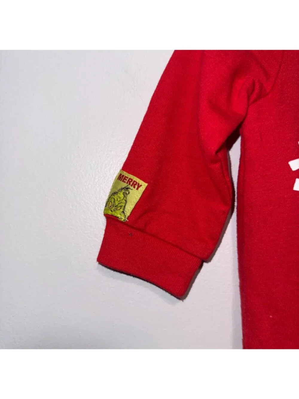 Dr. Seuss Baby Grinch Red Long Sleeve Holiday Romper 3-6 Months
